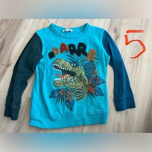 Roaring Dino Long Sleeve Tee - Teal